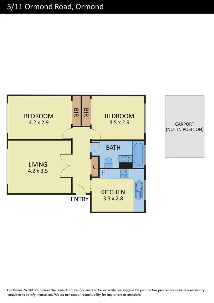 Floorplan of Homely apartment listing, 5/11 Ormond Road, Ormond VIC 3204