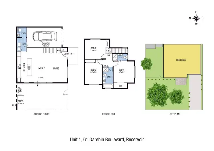Floorplan of Homely townhouse listing, 1/61 Darebin Boulevard, Reservoir VIC 3073