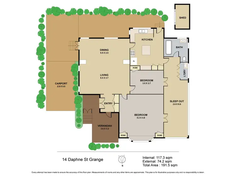 Floorplan of Homely house listing, 14 Daphne Street, Grange QLD 4051