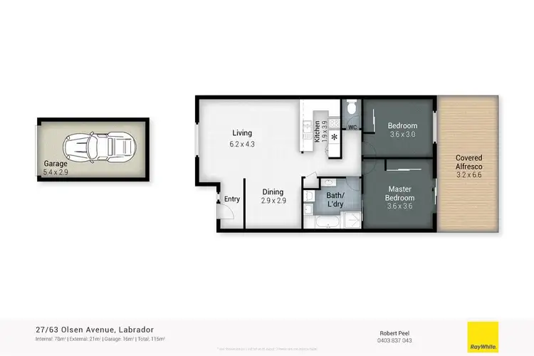 Floorplan of Homely townhouse listing, 27/63 Olsen Avenue, Labrador QLD 4215