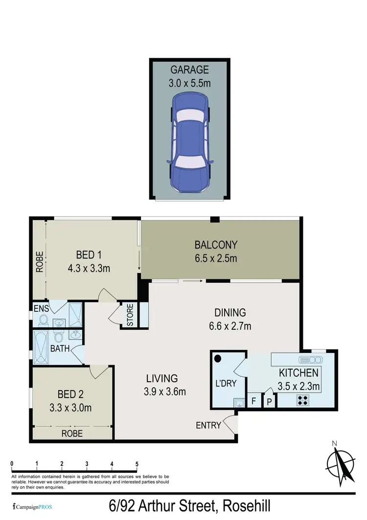 Floorplan of Homely unit listing, 6/92 Arthur Street, Rosehill NSW 2142