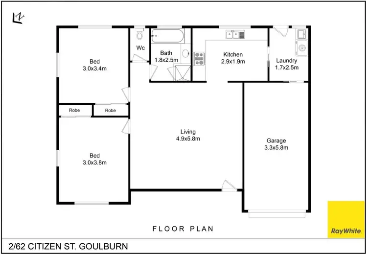 Floorplan of Homely house listing, 2/62-64 Citizen Street, Goulburn NSW 2580