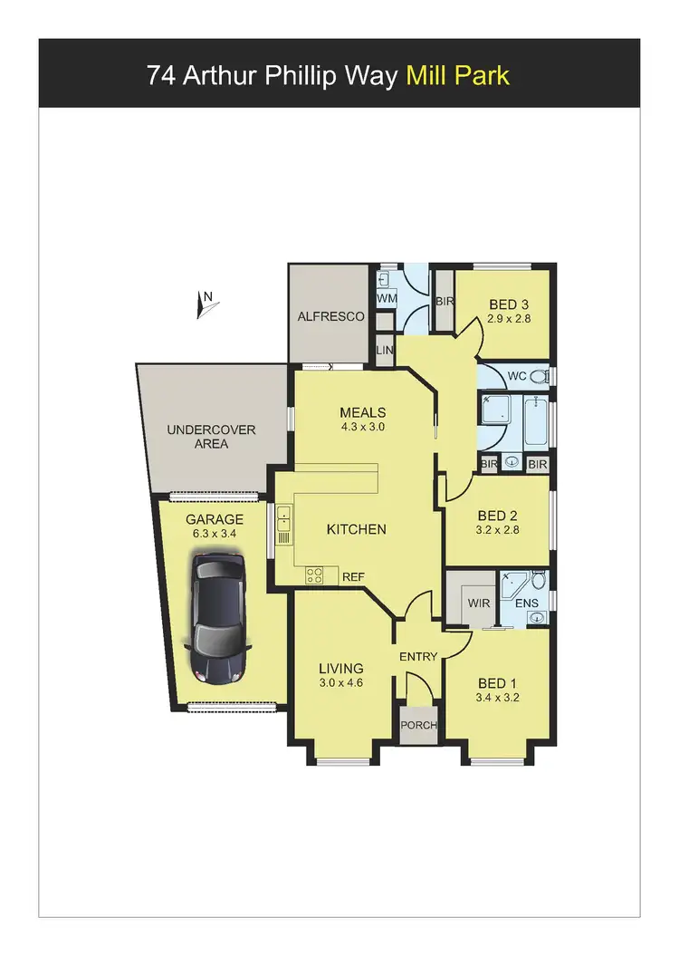 Floorplan of Homely house listing, 2/74 Arthur Phillip Way, Mill Park VIC 3082