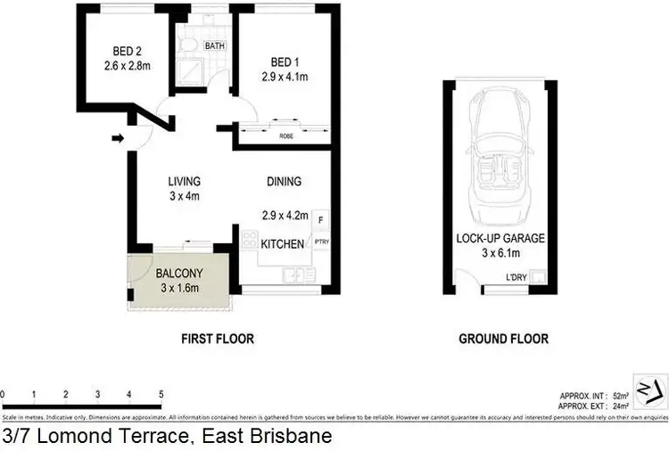 Floorplan of Homely unit listing, 3/7 Lomond Terrace, East Brisbane QLD 4169
