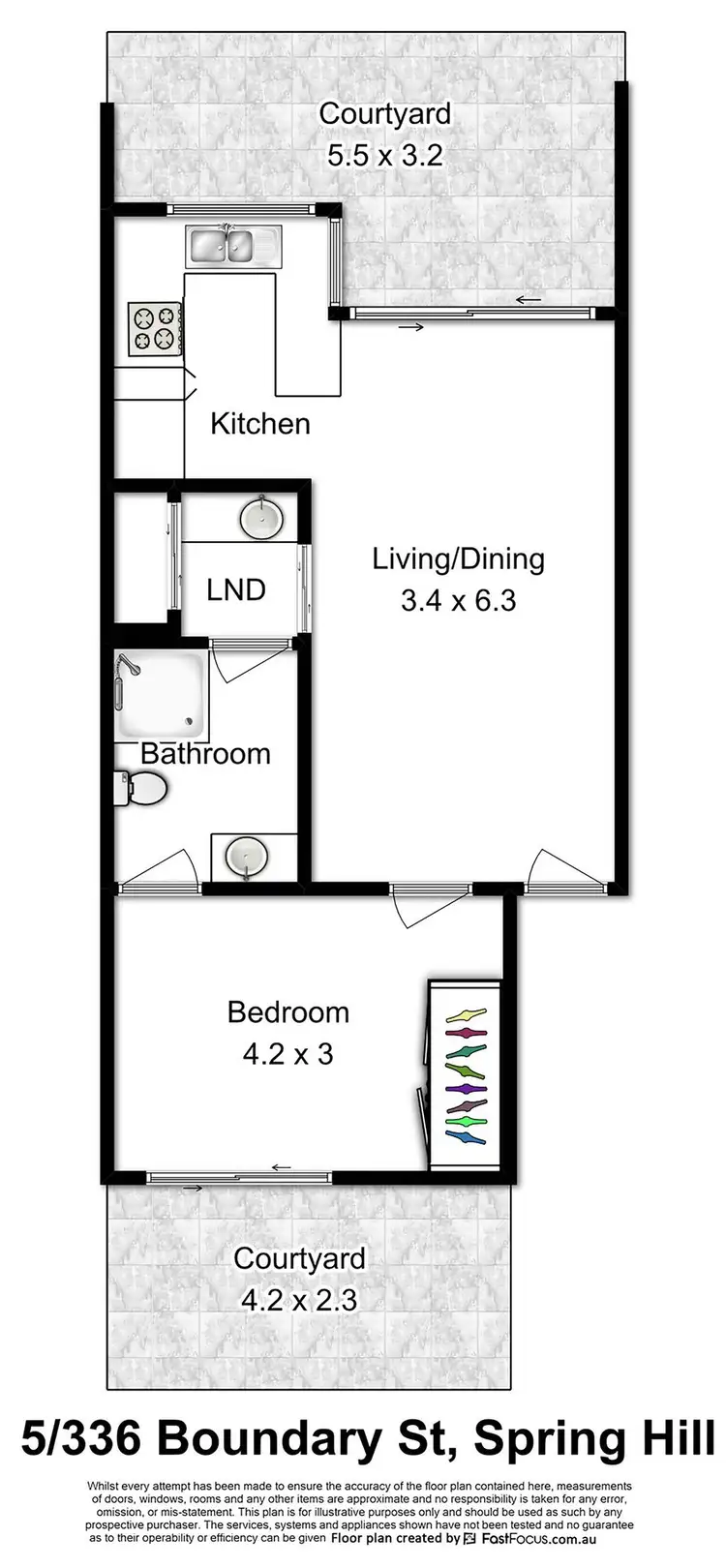 Floorplan of Homely apartment listing, 5/336 Boundary Street, Spring Hill QLD 4000
