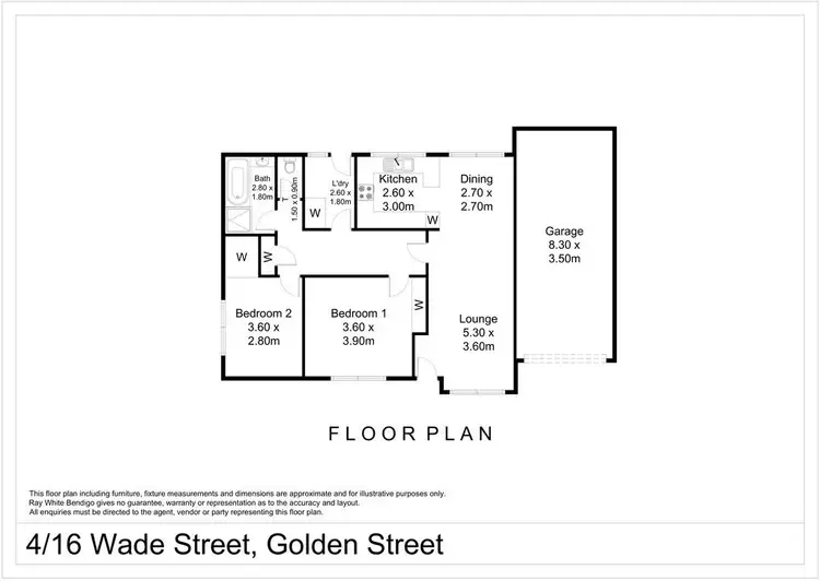 Floorplan of Homely unit listing, 4/16 Wade Street, Golden Square VIC 3555