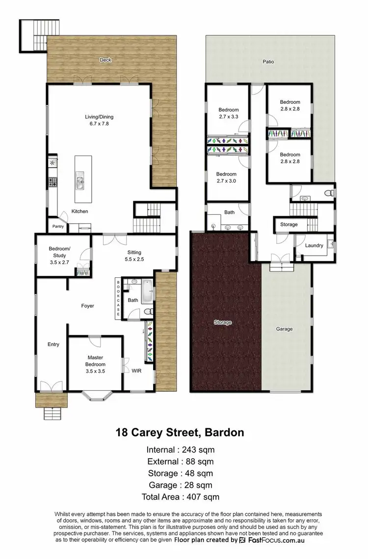 Floorplan of Homely house listing, 18 Carey Street, Bardon QLD 4065