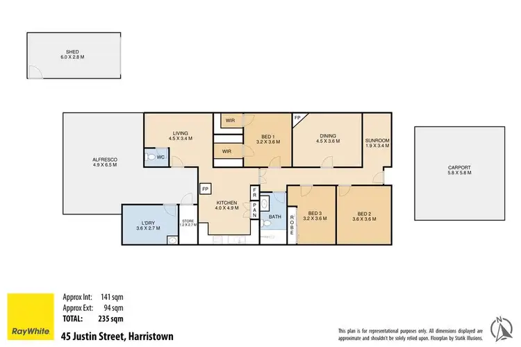 Floorplan of Homely house listing, 45 Justin Street, Harristown QLD 4350