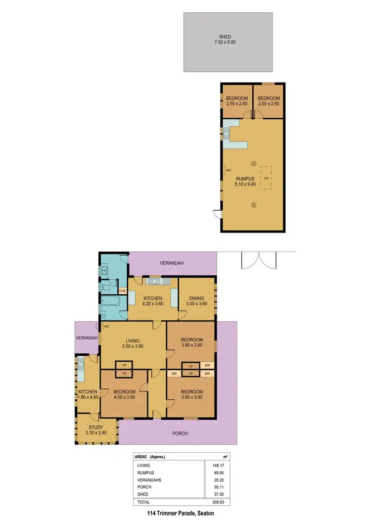 Floorplan of Homely house listing, 114 Trimmer Parade, Seaton SA 5023