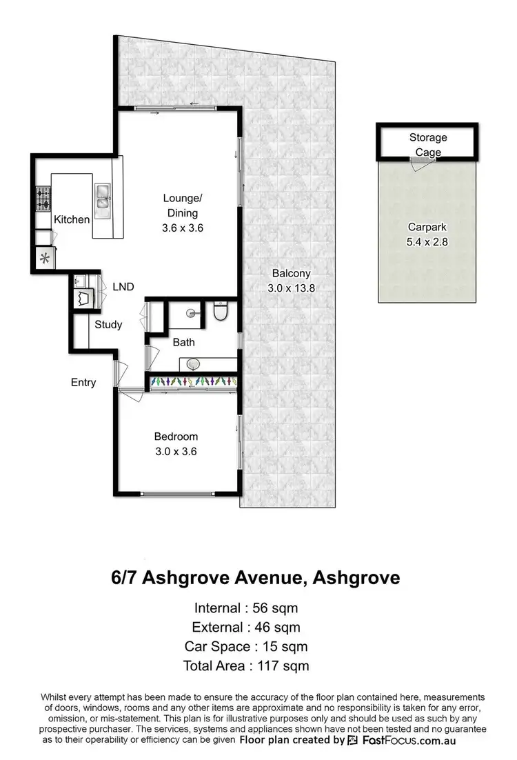 Floorplan of Homely unit listing, 6/7 Ashgrove Avenue, Ashgrove QLD 4060