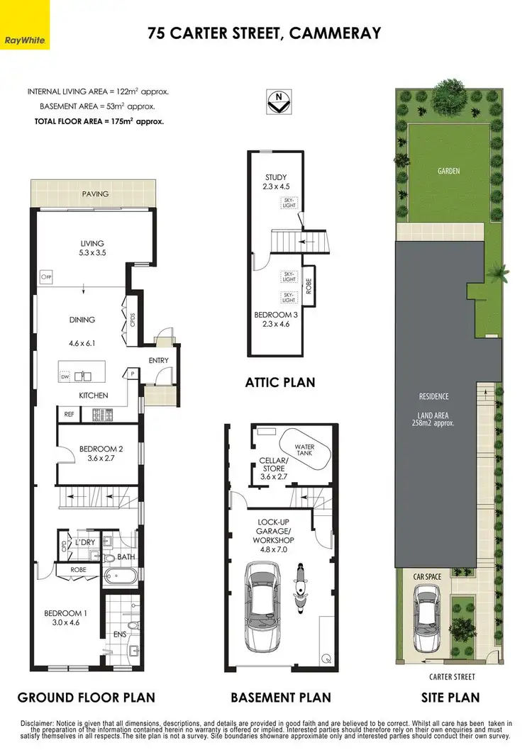 Floorplan of Homely semi-detached listing, 75 Carter Street, Cammeray NSW 2062