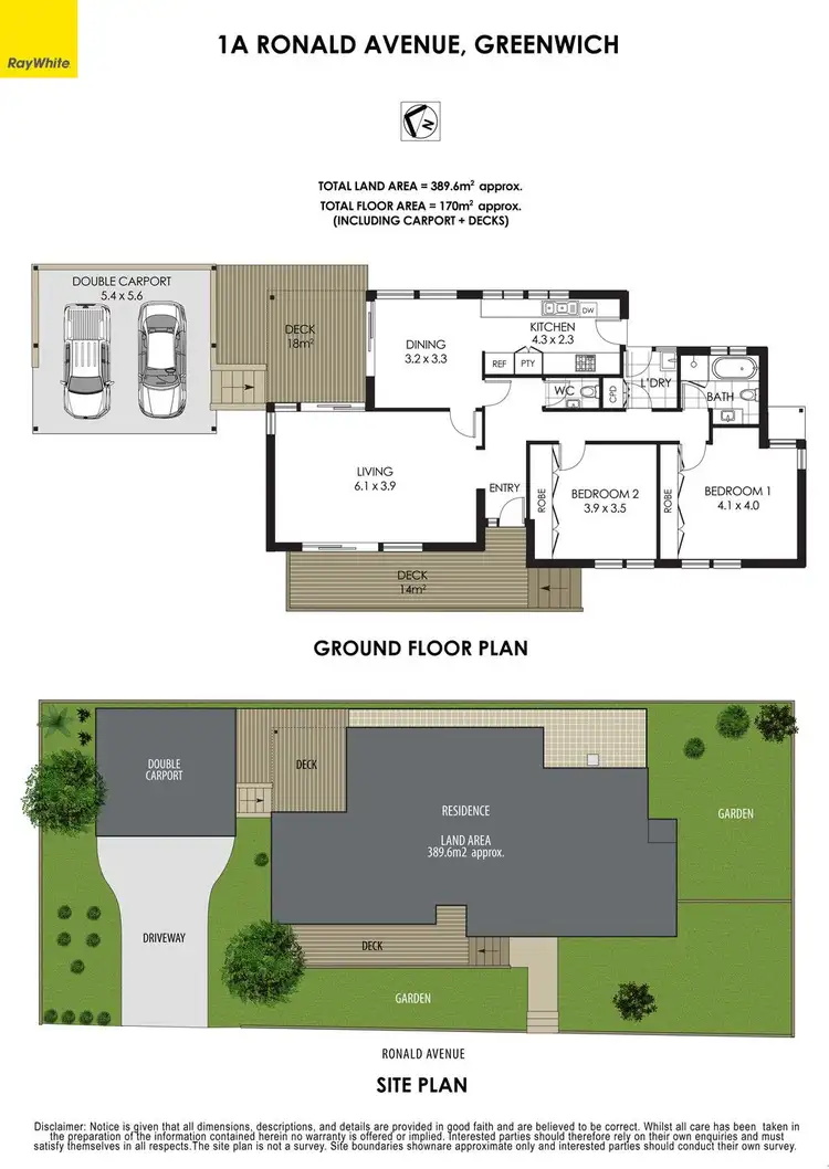 Floorplan of Homely house listing, 1A Ronald Avenue, Greenwich NSW 2065