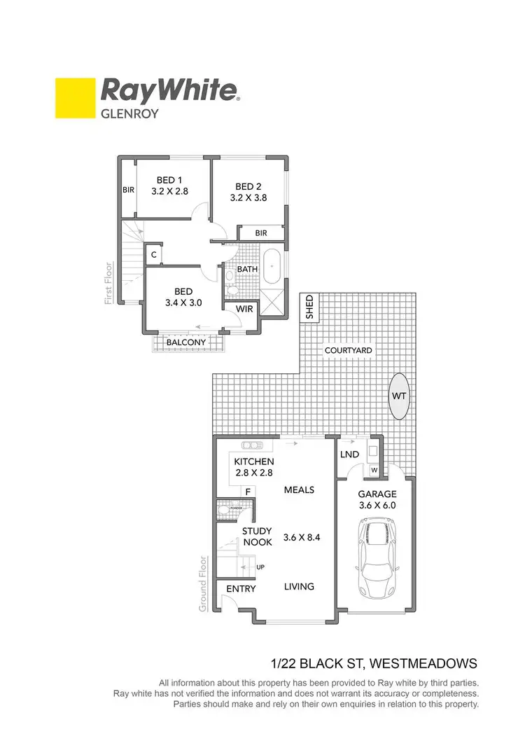 Floorplan of Homely townhouse listing, 1/22 Black Street, Westmeadows VIC 3049