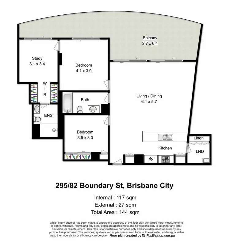 Floorplan of Homely apartment listing, 295/82 Boundary Street, Brisbane City QLD 4000