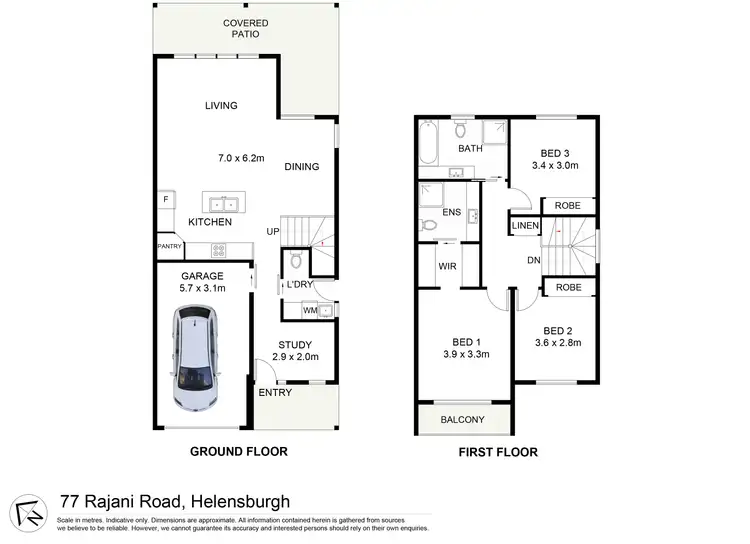 Floorplan of Homely semi-detached listing, 77 Rajani Road, Helensburgh NSW 2508
