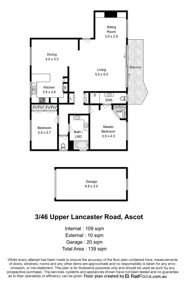 Floorplan of Homely unit listing, 3/46 Upper Lancaster Road, Ascot QLD 4007