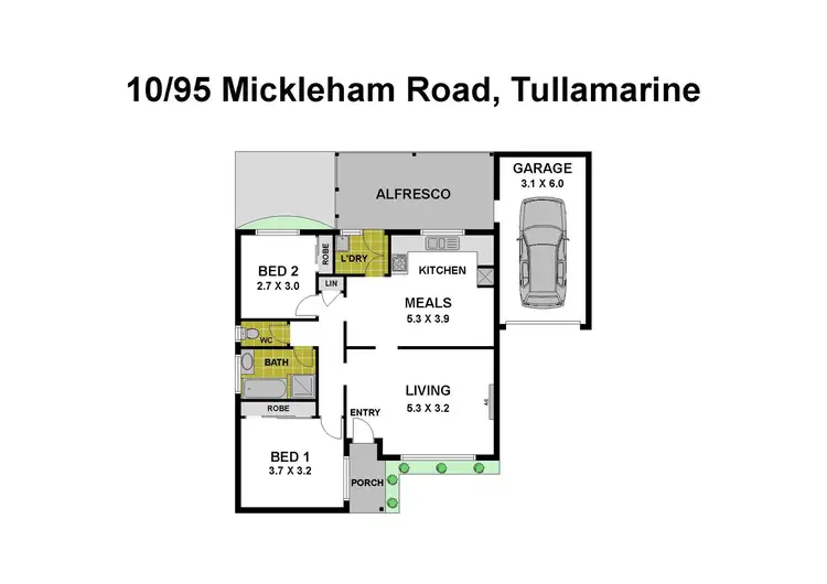 Floorplan of Homely unit listing, 10/95 Mickleham Road, Tullamarine VIC 3043