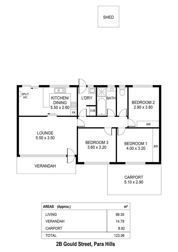 Floorplan of Homely house listing, 2B Gould Street, Para Hills SA 5096