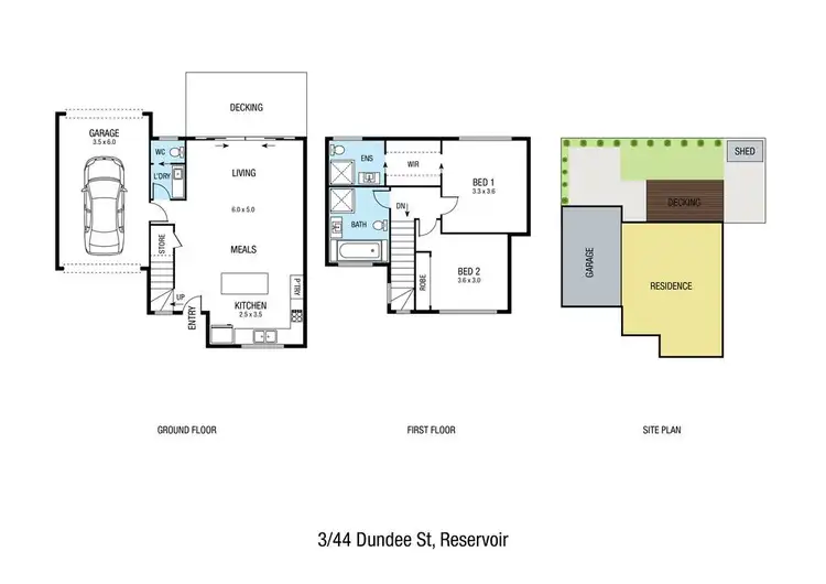 Floorplan of Homely townhouse listing, 3/44 Dundee Street, Reservoir VIC 3073