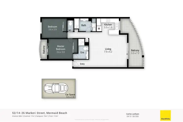 Floorplan of Homely unit listing, 52 'Turtle Bay Resort' 14-26 Markeri Street, Mermaid Beach QLD 4218