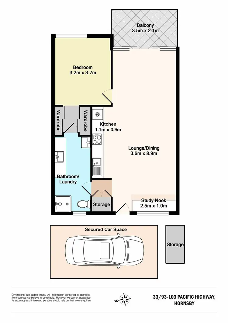 Floorplan of Homely unit listing, 33/93-103 Pacific Highway, Hornsby NSW 2077