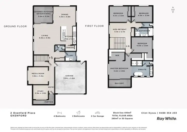 Floorplan of Homely house listing, 2 Oxenford Place, Oxenford QLD 4210