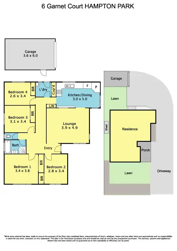 Floorplan of Homely unit listing, 6 Garnet Court, Hampton Park VIC 3976