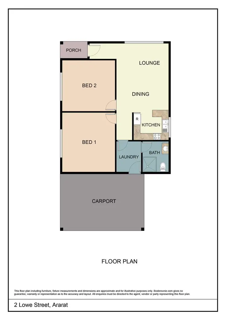 Floorplan of Homely unit listing, 2 Lowe Street, Ararat VIC 3377