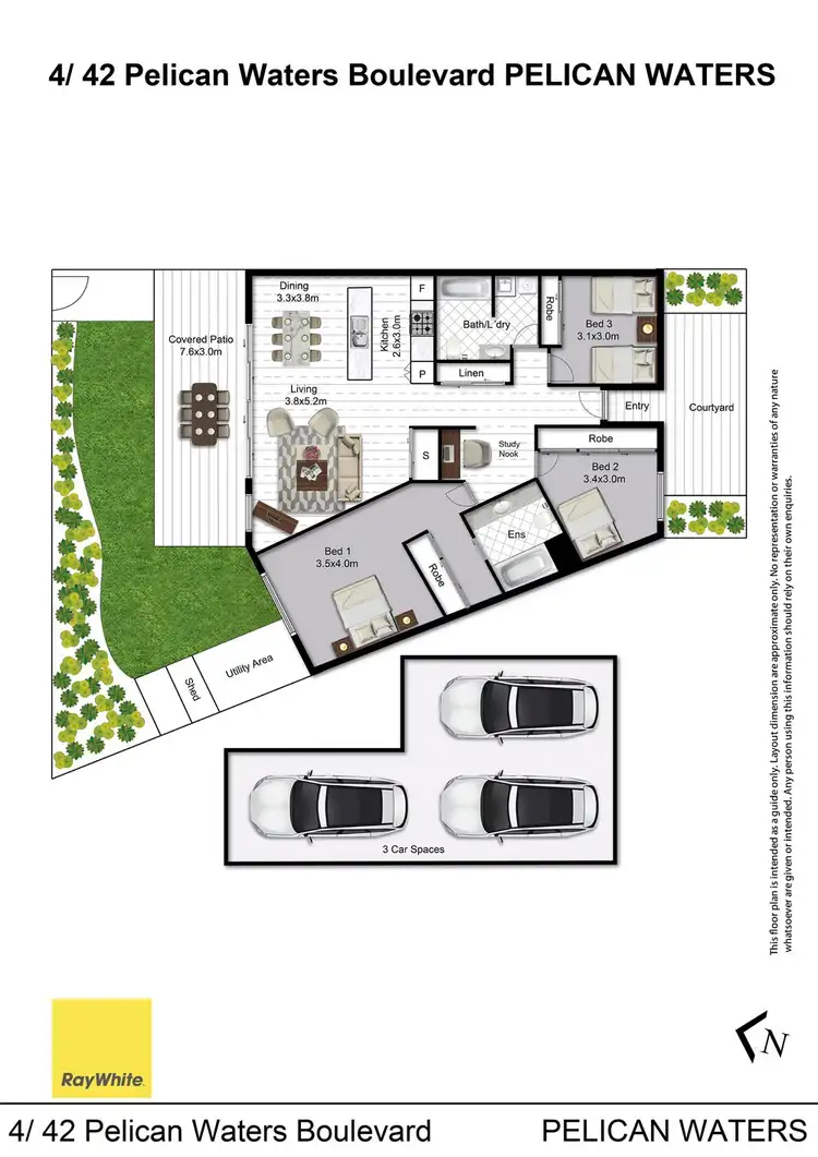 Floorplan of Homely unit listing, 4/42 Pelican Waters Boulevard, Pelican Waters QLD 4551