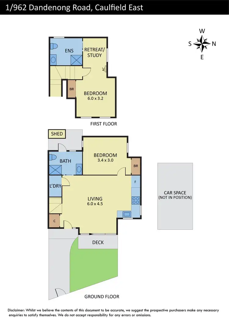 Floorplan of Homely townhouse listing, 1/962 Dandenong Road, Caulfield East VIC 3145