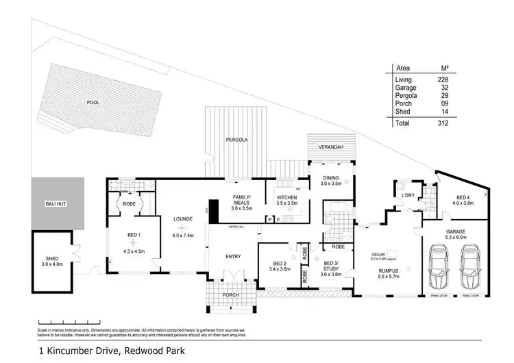 Floorplan of Homely house listing, 1 Kincumber Drive, Redwood Park SA 5097