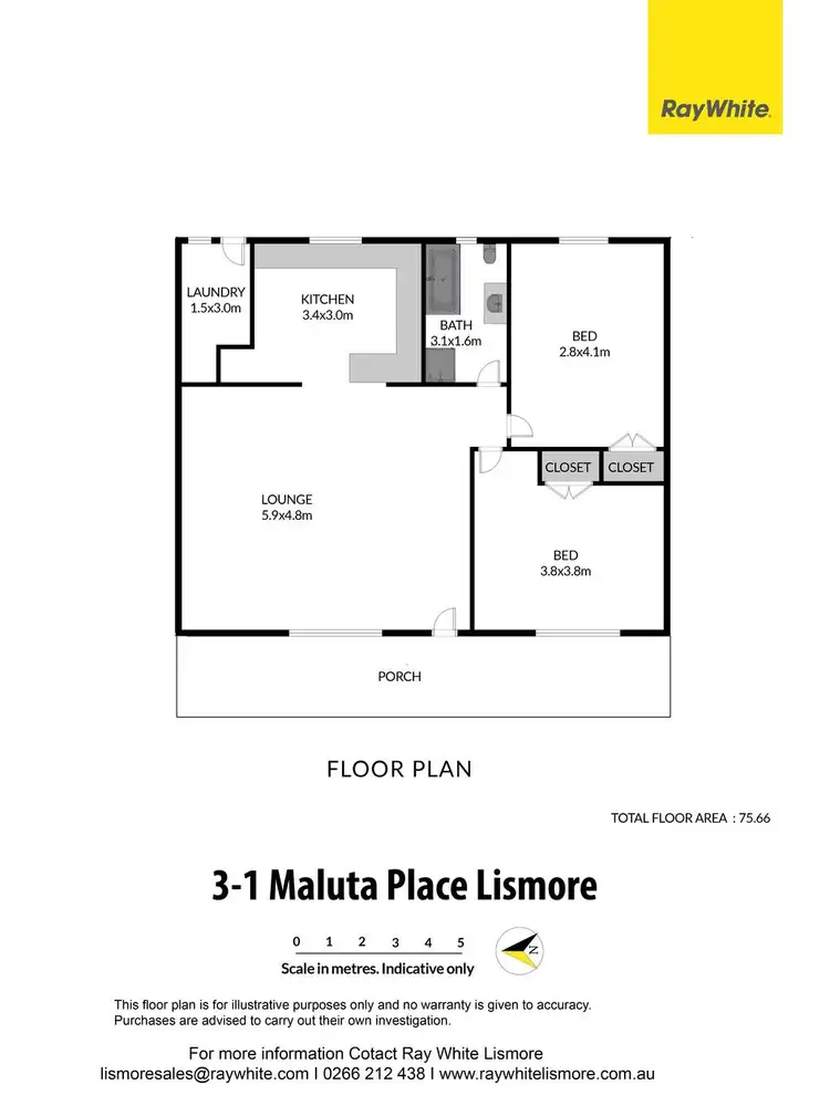 Floorplan of Homely unit listing, Unit 3 - 1 Maluta Place, Lismore Heights NSW 2480