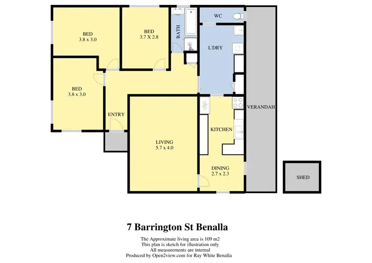 Floorplan of Homely house listing, 7 Barrington Street, Benalla VIC 3672