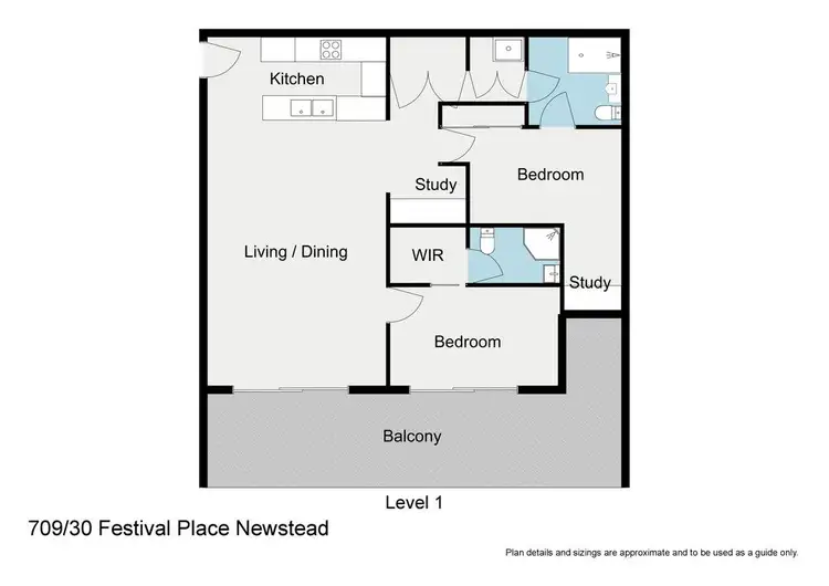 Floorplan of Homely unit listing, 709/30 Festival Place, Newstead QLD 4006