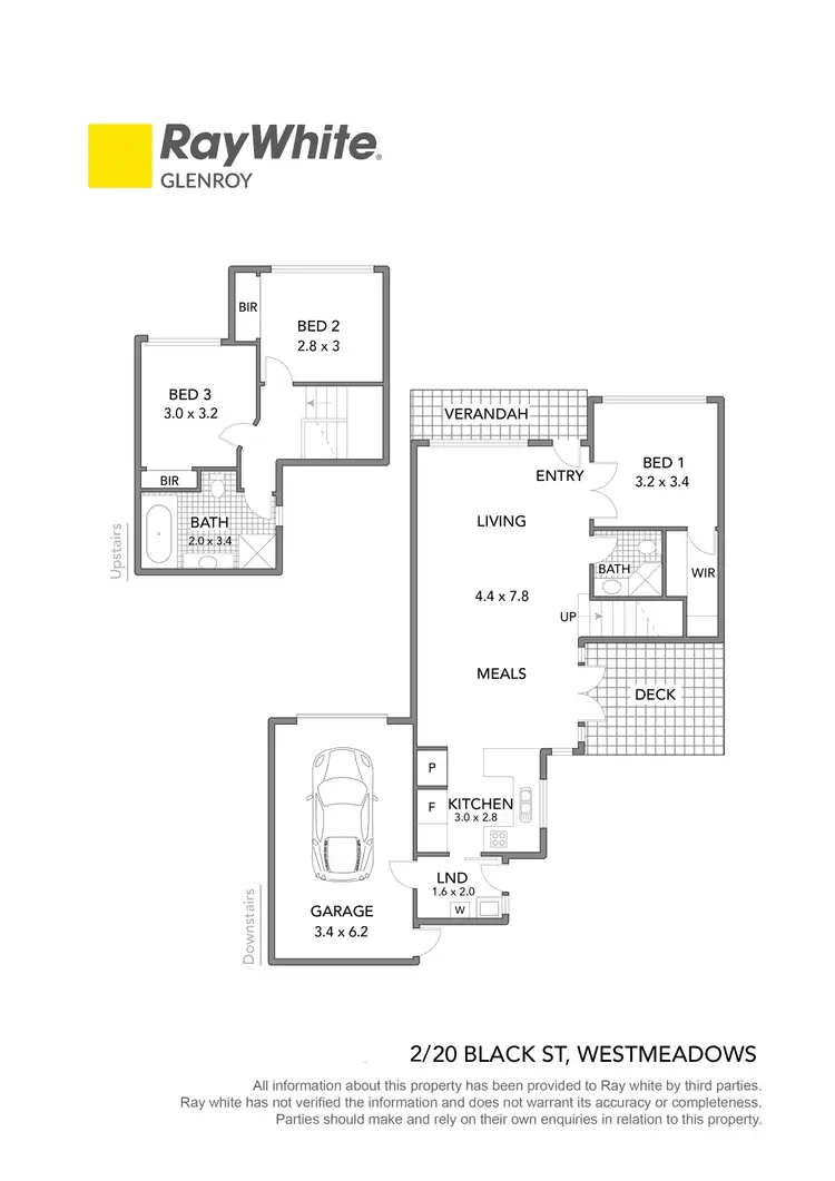 Floorplan of Homely townhouse listing, 2/20 Black Street, Westmeadows VIC 3049