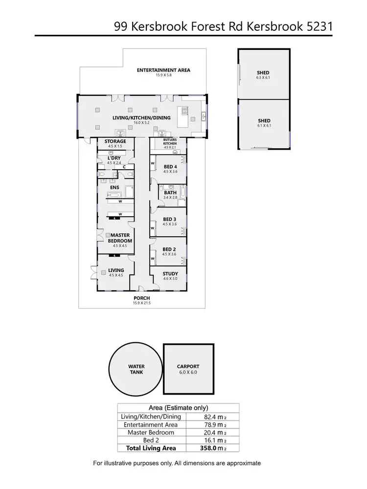 Floorplan of Homely house listing, 99 Kersbrook Forest Road, Kersbrook SA 5231