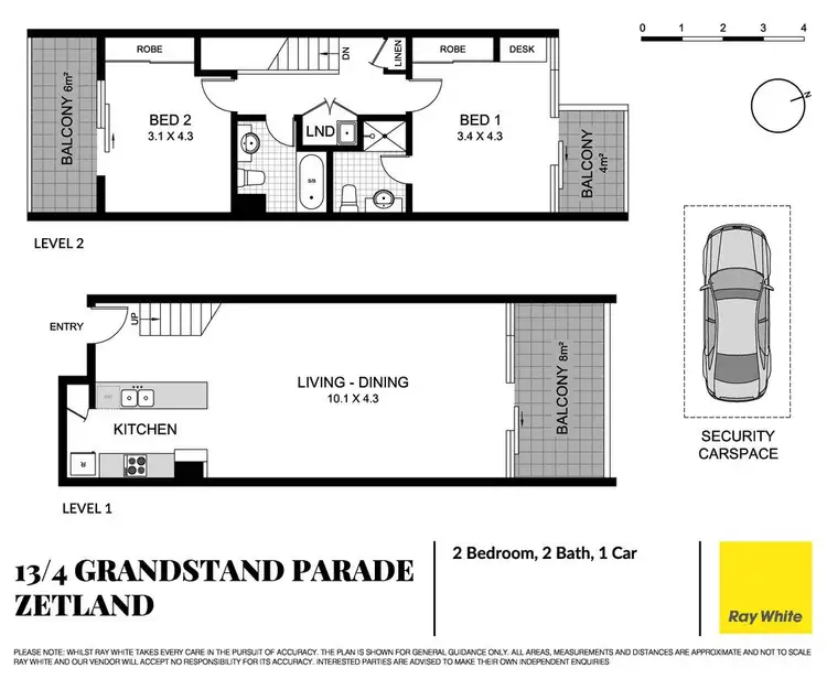 Floorplan of Homely apartment listing, 13/4 Grandstand Parade, Zetland NSW 2017