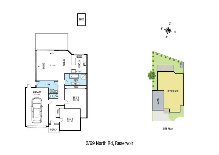 Floorplan of Homely unit listing, 2/69 North Road, Reservoir VIC 3073