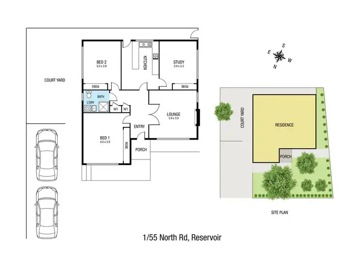Floorplan of Homely unit listing, 1/55 North Road, Reservoir VIC 3073