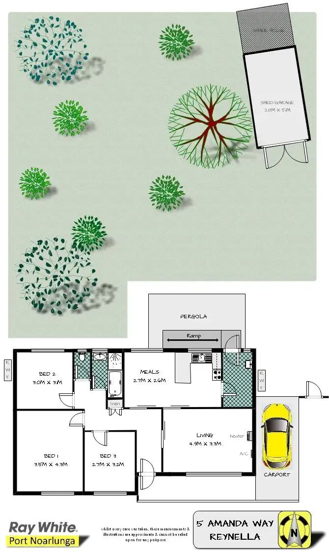 Floorplan of Homely house listing, 5 Amanda Way, Reynella SA 5161