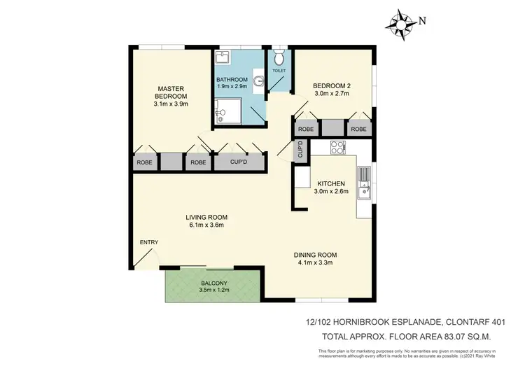 Floorplan of Homely unit listing, 12/102 Hornibrook Esplanade, Clontarf QLD 4019