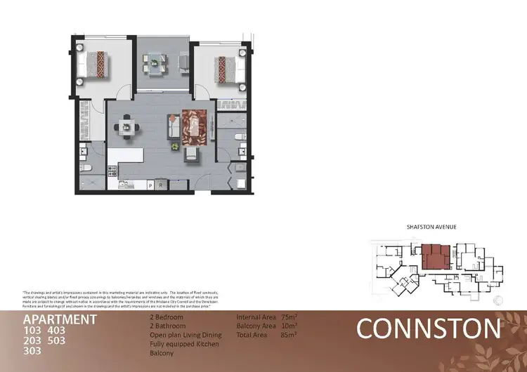 Floorplan of Homely apartment listing, 403/37 Connor Street, Kangaroo Point QLD 4169