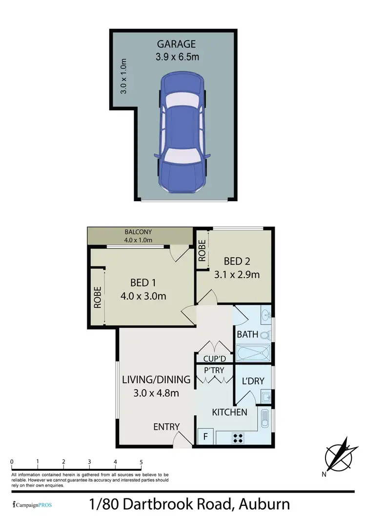 Floorplan of Homely apartment listing, 1/80 Dartbrook Road, Auburn NSW 2144