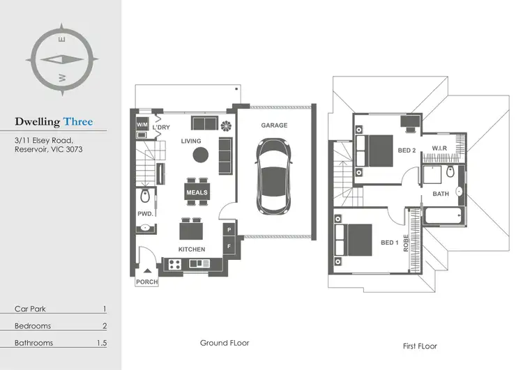 Floorplan of Homely townhouse listing, 3/11 Elsey Road, Reservoir VIC 3073