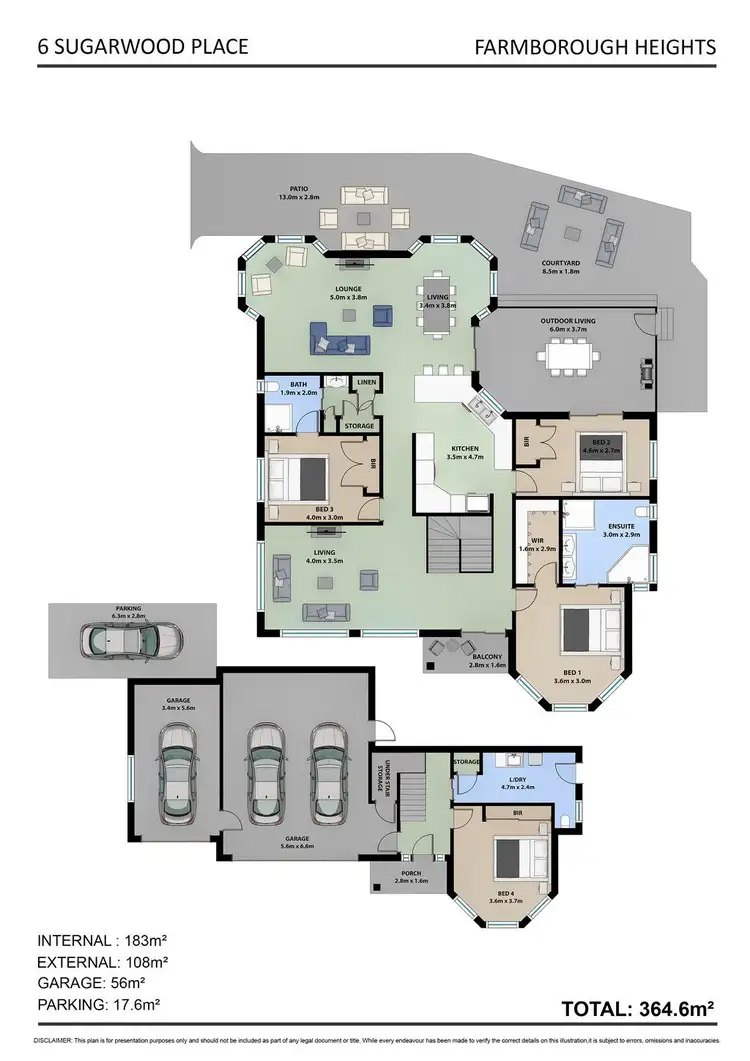 Floorplan of Homely house listing, 6 Sugarwood Place, Farmborough Heights NSW 2526