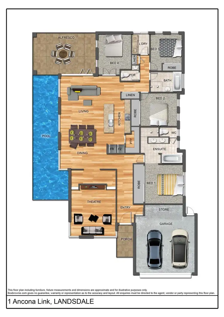 Floorplan of Homely house listing, 1 Ancona Link, Landsdale WA 6065