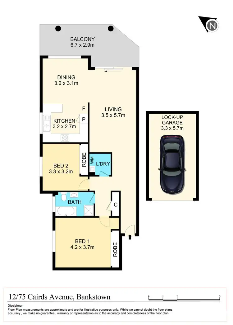 Floorplan of Homely unit listing, 12/75 Cairds Avenue, Bankstown NSW 2200