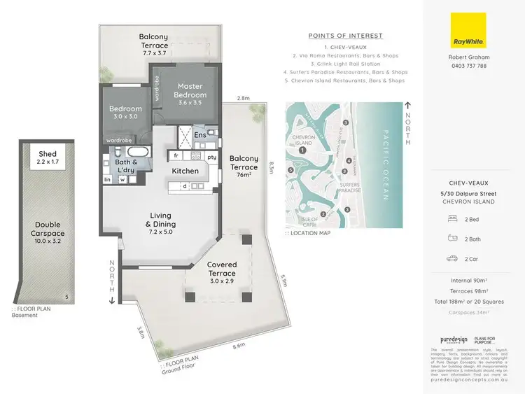 Floorplan of Homely apartment listing, 5/30-34 Dalpura Street, Chevron Island QLD 4217