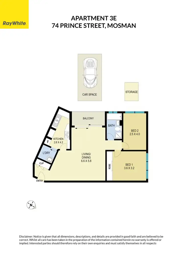 Floorplan of Homely apartment listing, 3E/74 Prince Street, Mosman NSW 2088