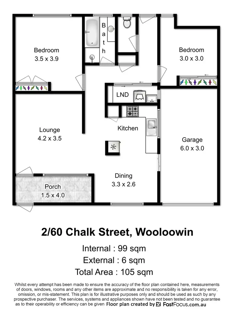 Floorplan of Homely apartment listing, 2/60 Chalk Street, Wooloowin QLD 4030